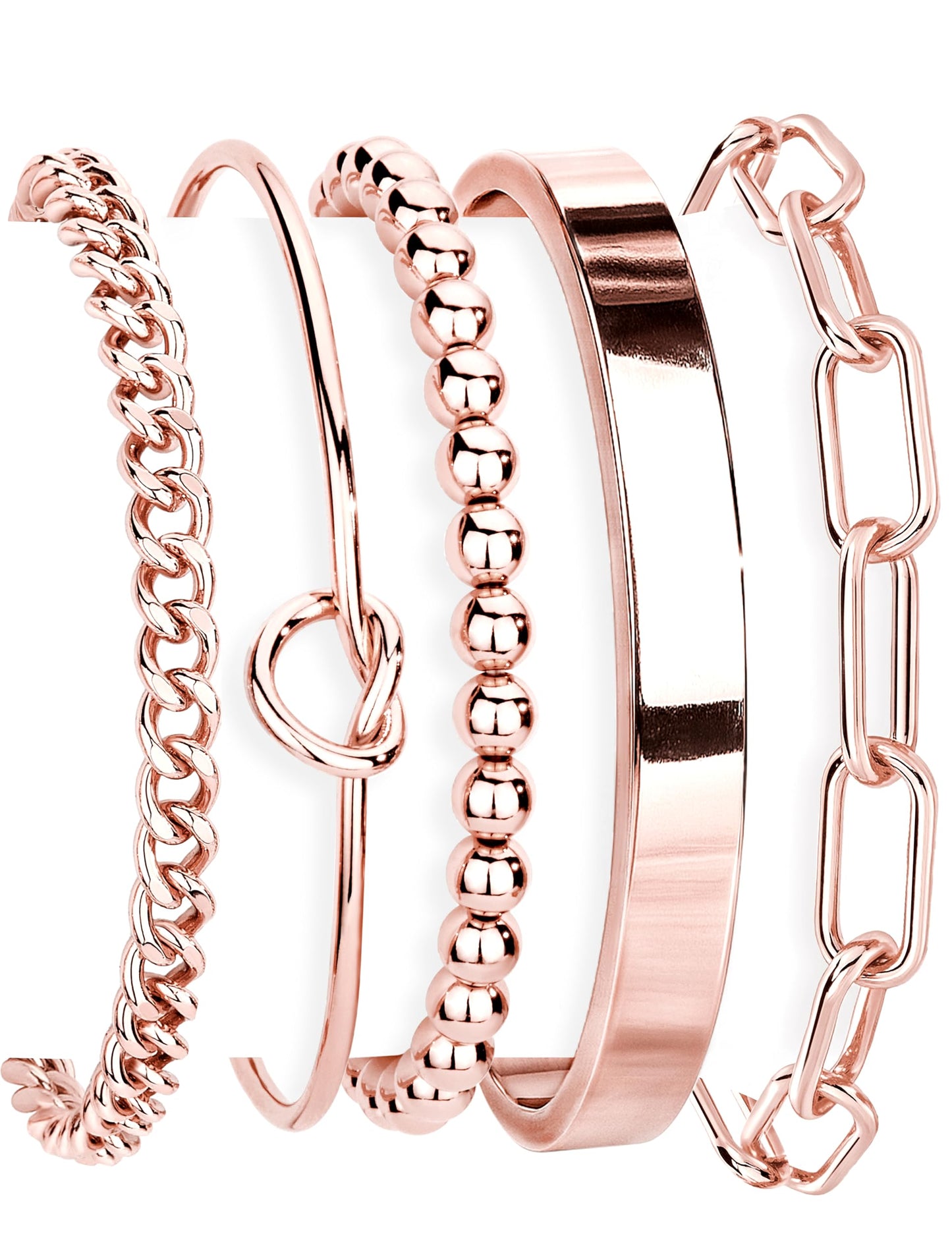 14K Gold Plated 925 Silver Beaded Bracelet Set