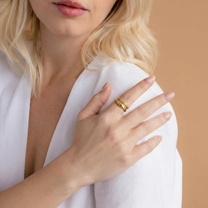 Gold-Tone Stackable Chunky Ring Set