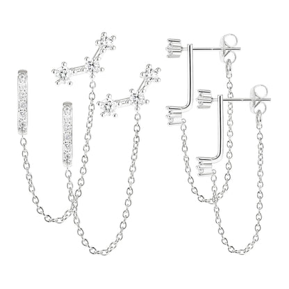 3-Pair Birthstone Hoop Earrings Set