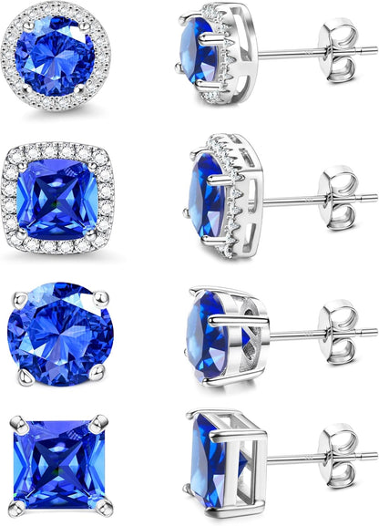 Gold-Tone Silver-Tone CZ Stud Earrings