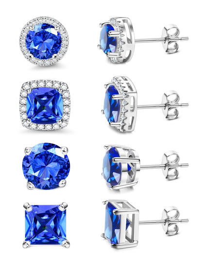 Gold-Tone Silver-Tone CZ Stud Earrings