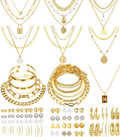 68-Piece Gold Jewelry Set