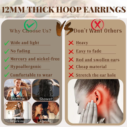 Gold-Tone Silver-Tone Hoop Earrings