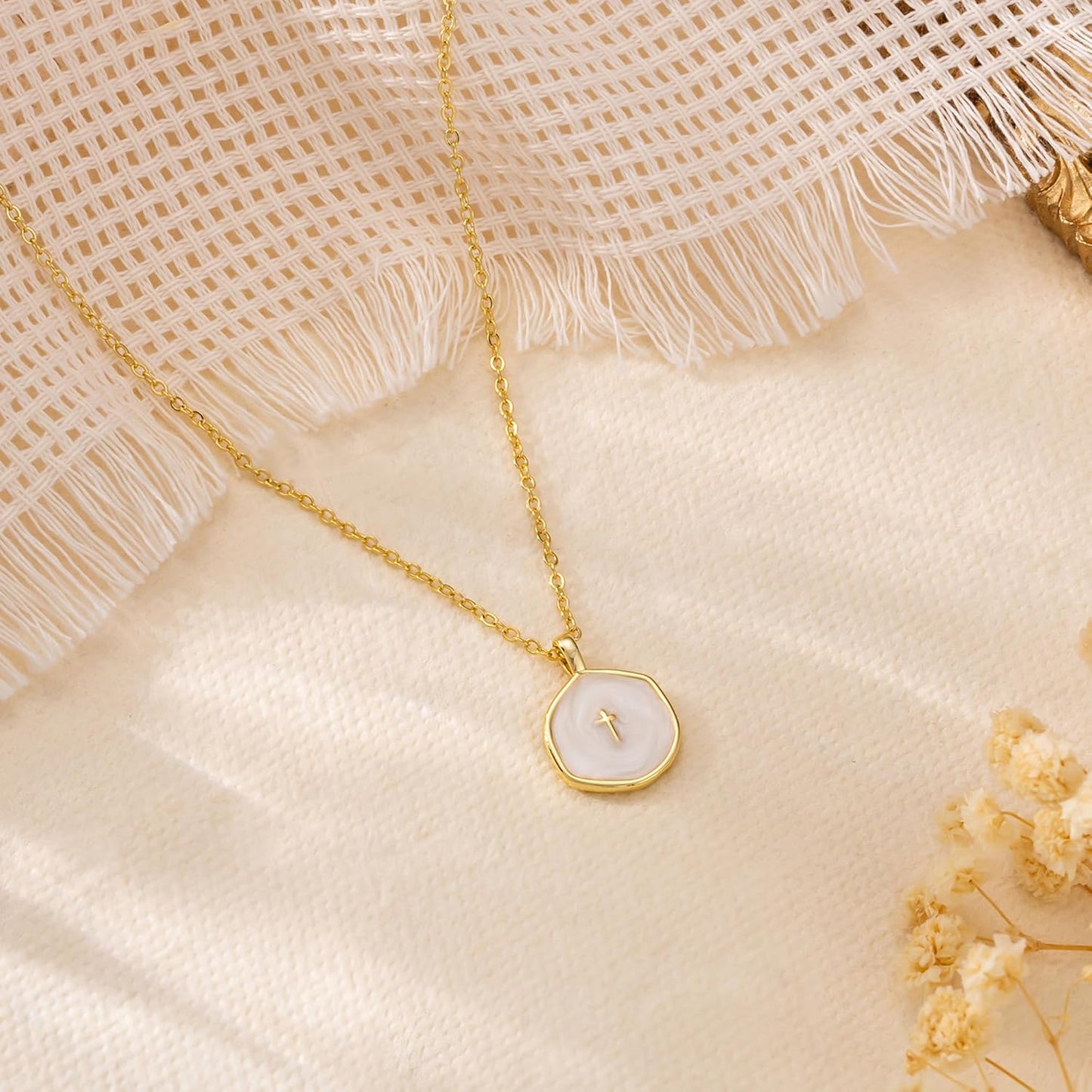 14K Gold Plated Cross Pendant Necklace