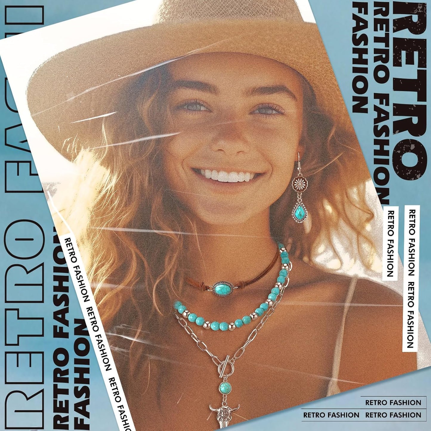 Turquoise Boho Jewelry Set