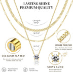 14K Gold Layered Necklace Set