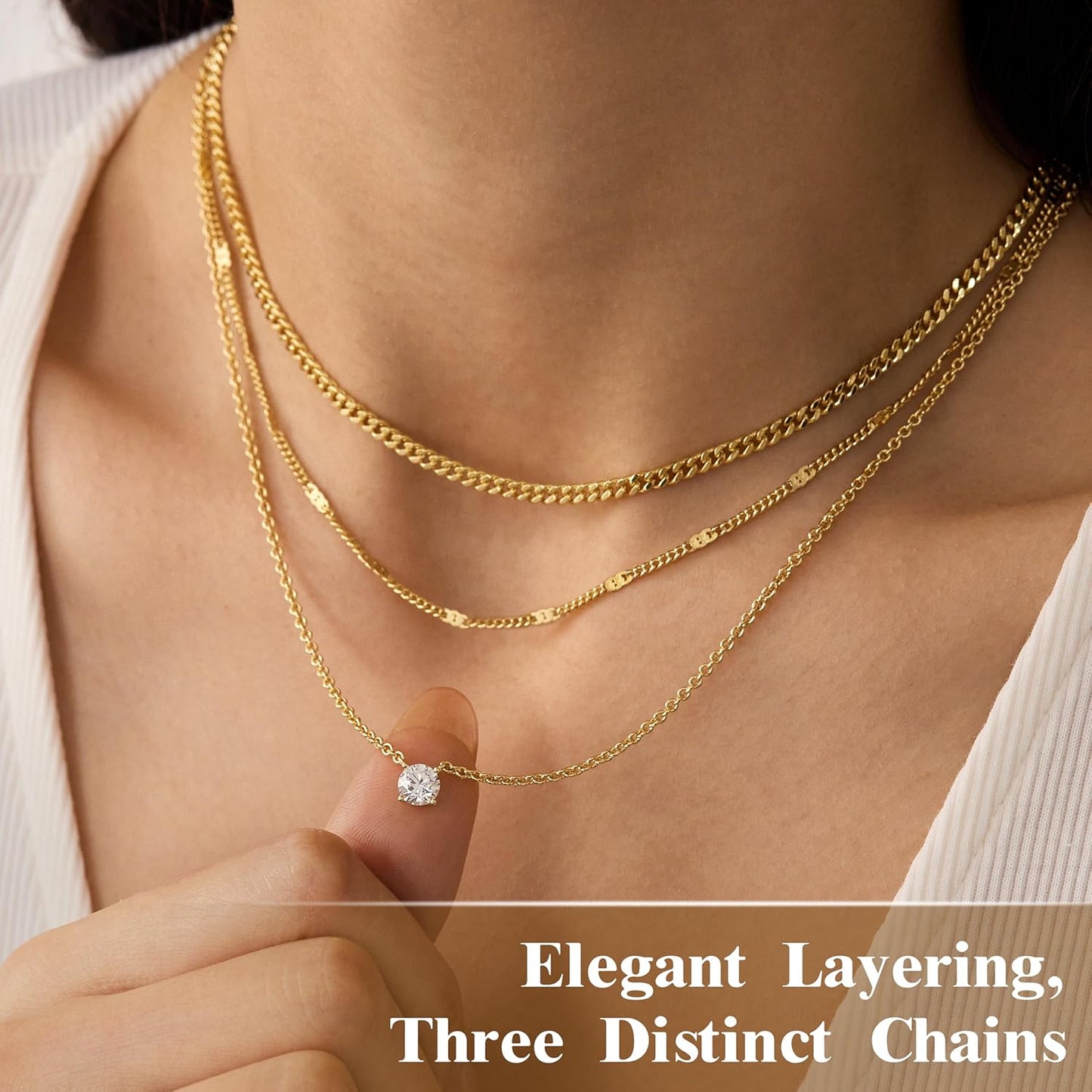 14K Gold Layered Necklace Set