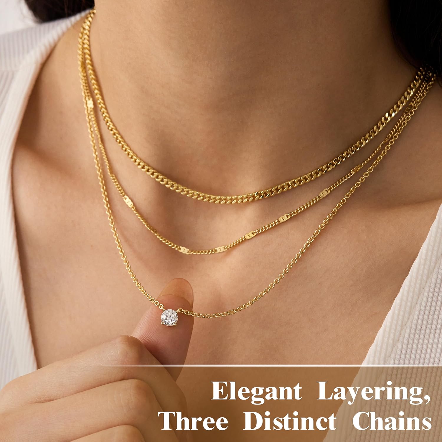 14K Gold Layered Necklace Set