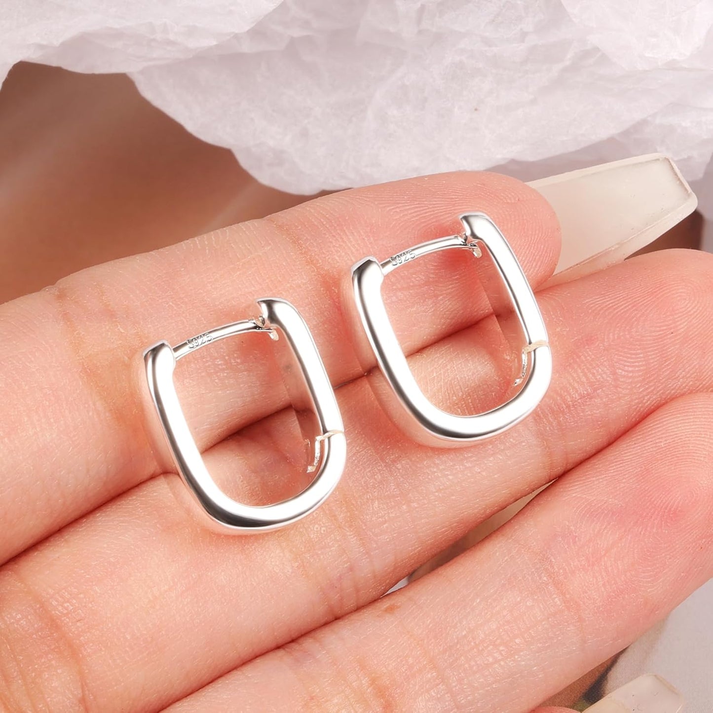 Silver-Tone Chunky Hoop Earrings