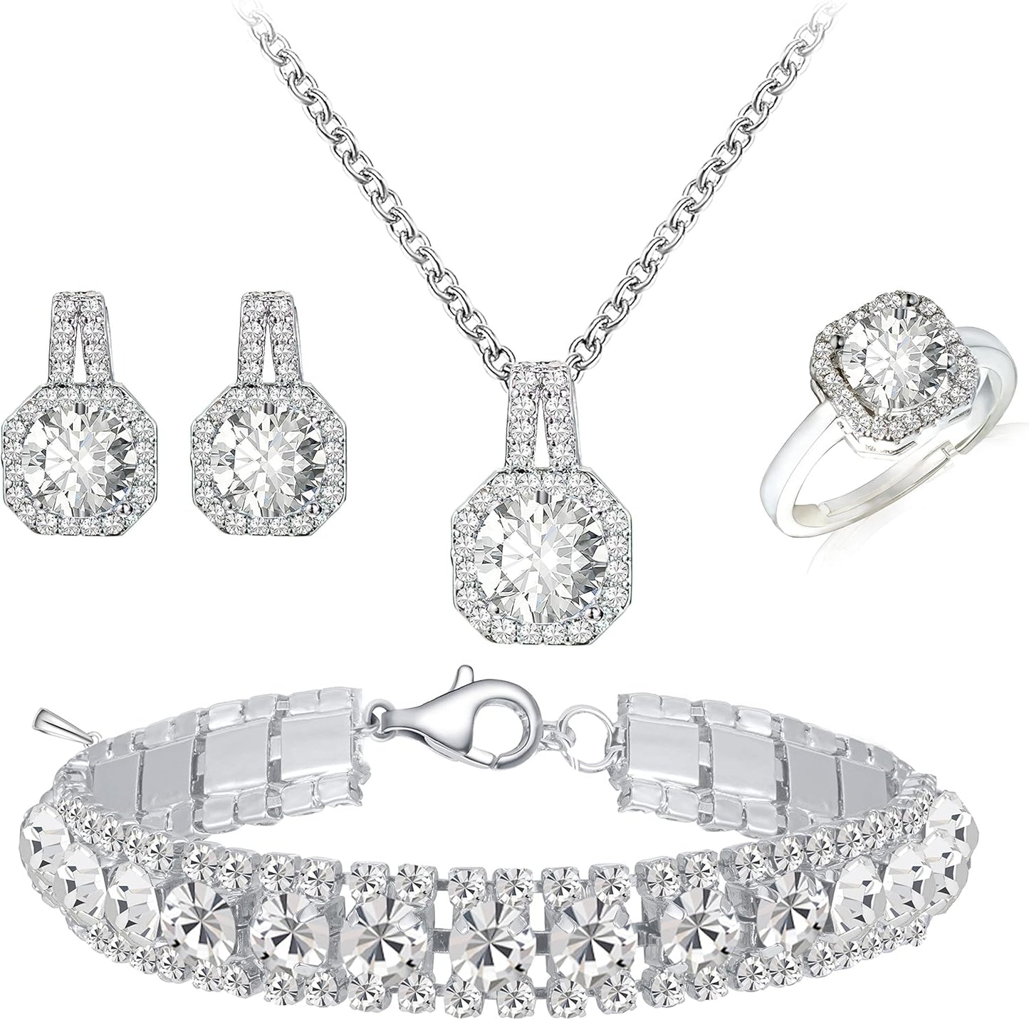 4-Piece CZ Jewelry Set