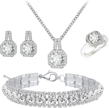 4-Piece CZ Jewelry Set
