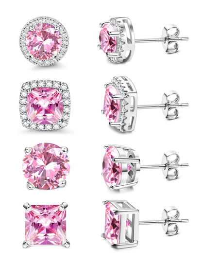Gold-Tone Silver-Tone CZ Stud Earrings