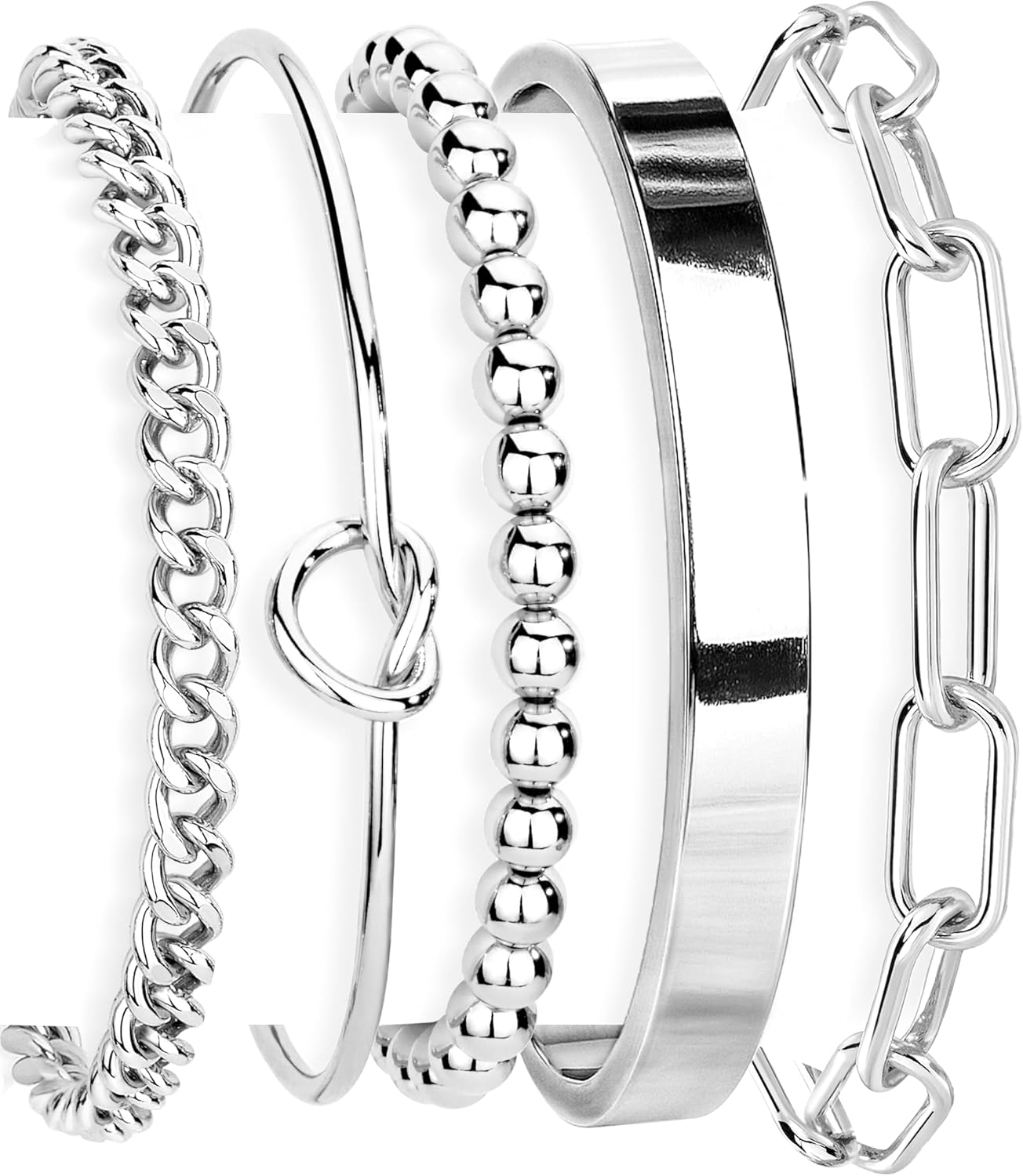 14K Gold Plated 925 Silver Beaded Bracelet Set