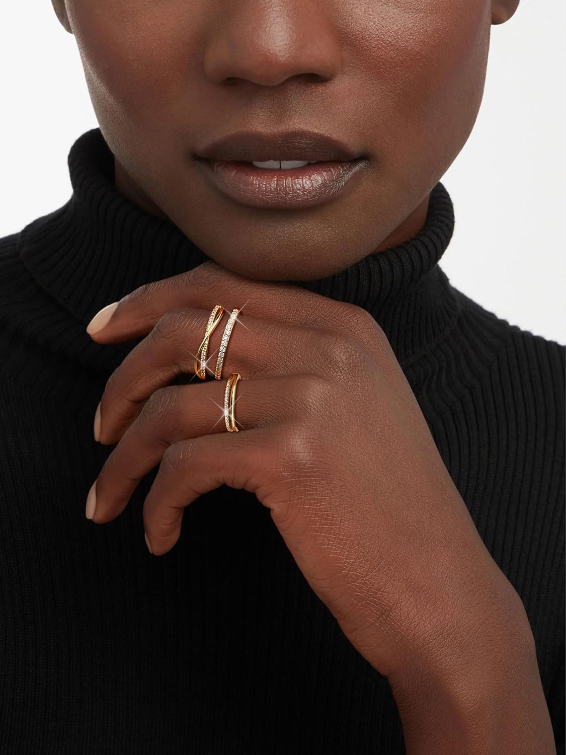 Gold-Tone Silver-Tone Stackable Ring Set