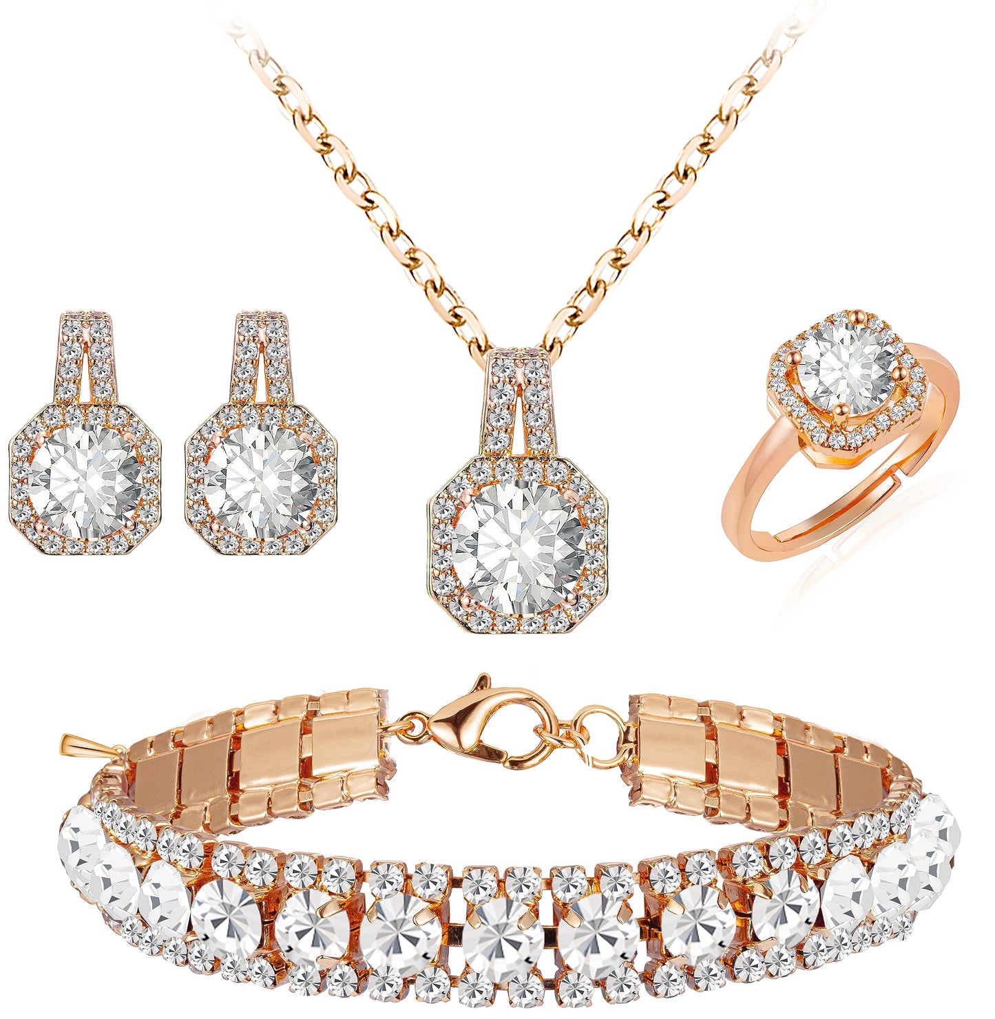4-Piece CZ Jewelry Set
