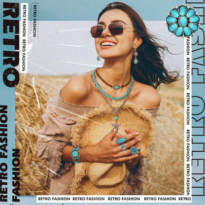 Turquoise Boho Jewelry Set
