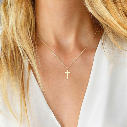 MONOZO Cross Necklace for Women，14K Gold Plated Cross Necklace Layered Gold Cross Necklace Tiny Sideway Cross Choker Necklace Gold Cross Necklaces for Women Trendy Gold Jewelry Gifts for Women Trendy