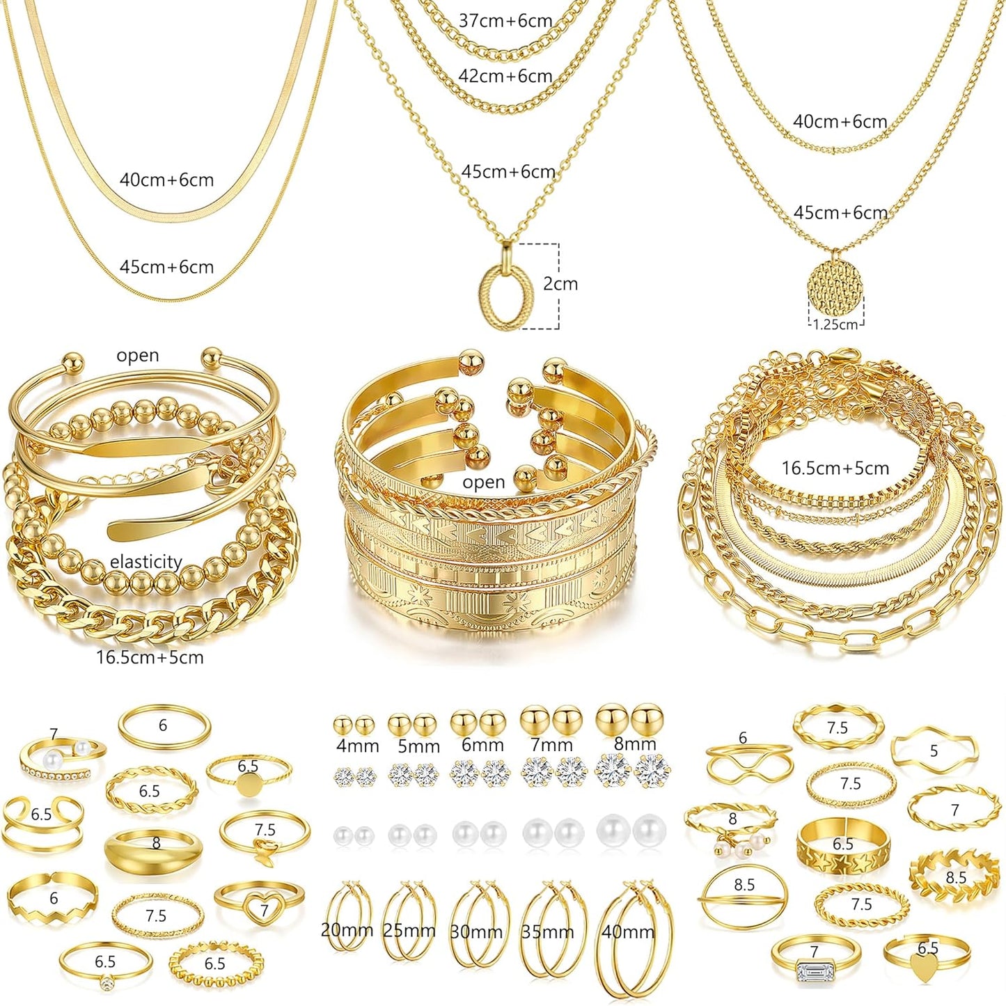 68-Piece Gold Jewelry Set