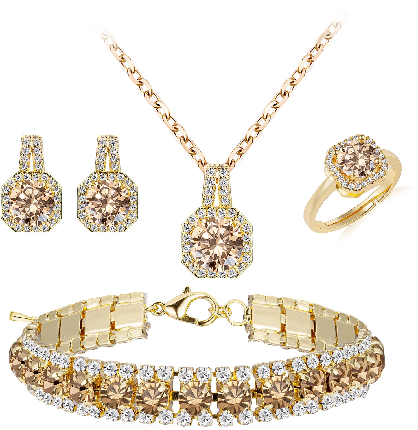 4-Piece CZ Jewelry Set