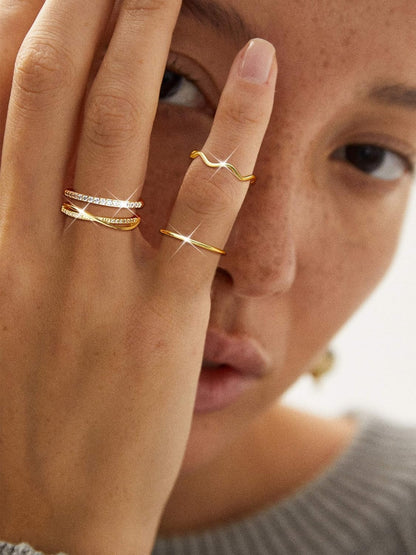 Gold-Tone Silver-Tone Stackable Ring Set