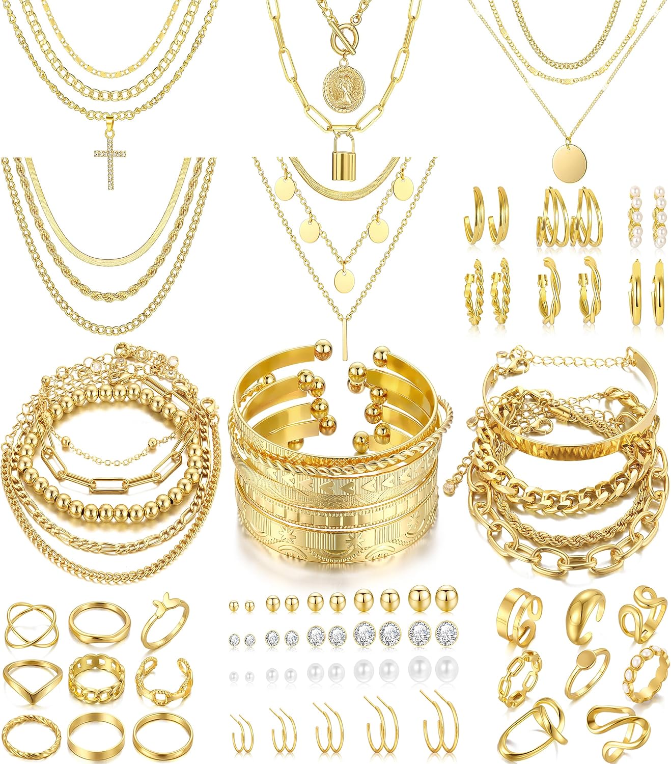 68-Piece Gold Jewelry Set