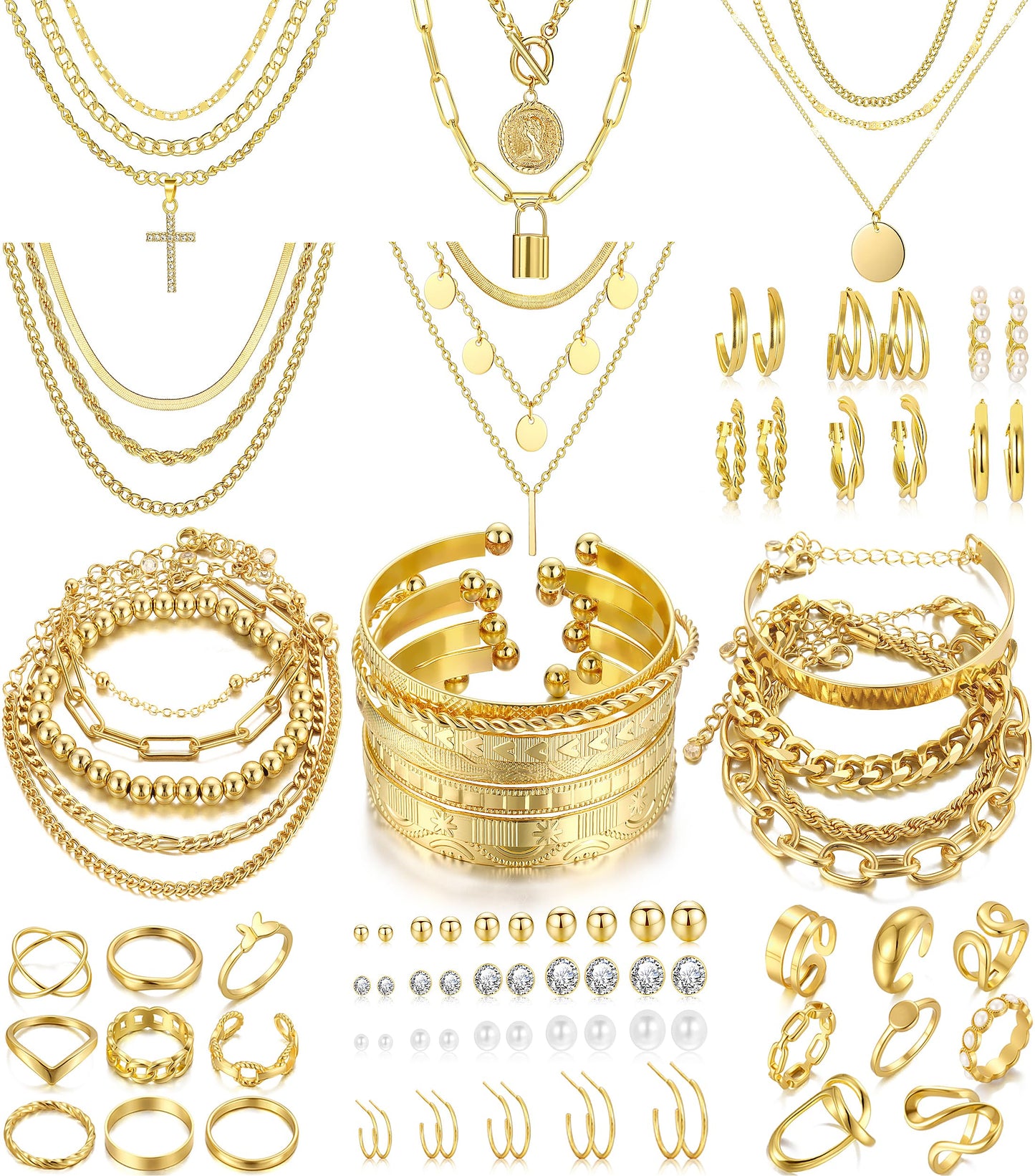68-Piece Gold Jewelry Set