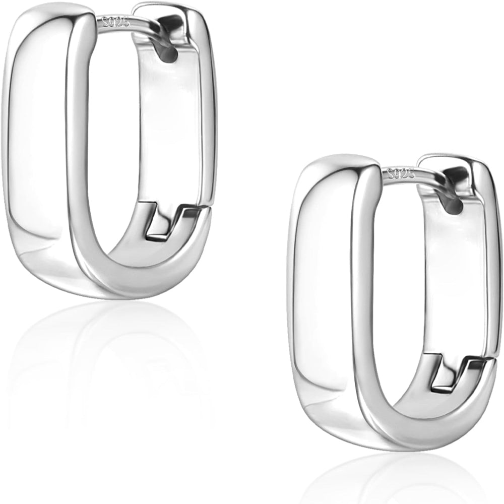 Silver-Tone Chunky Hoop Earrings