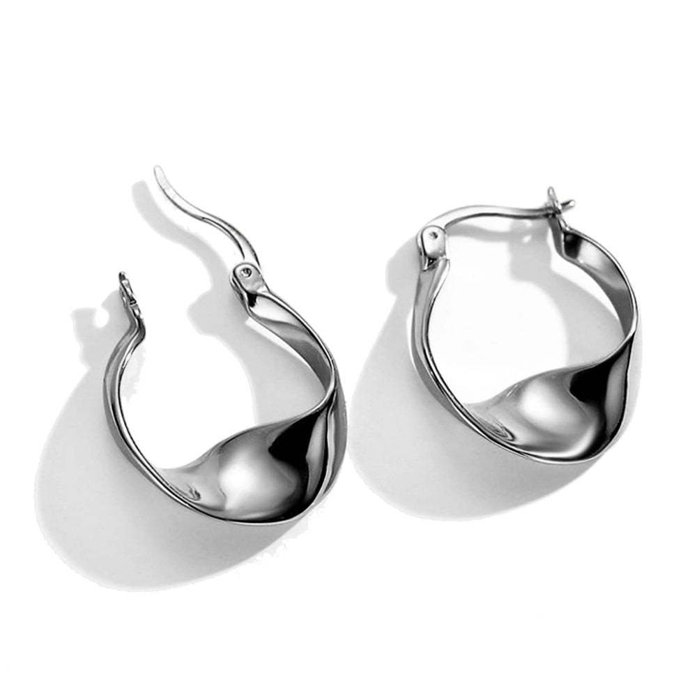 Silver-Tone Chunky Hoop Earrings