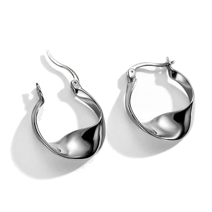 Silver-Tone Chunky Hoop Earrings