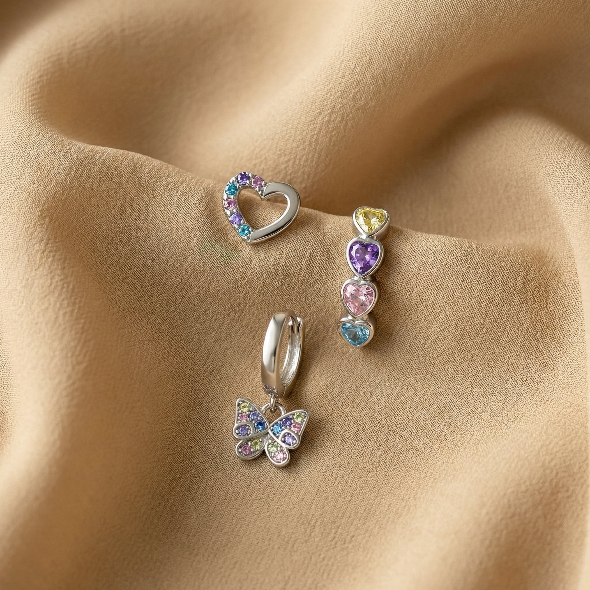Gold Layered Stackable Stud Earrings