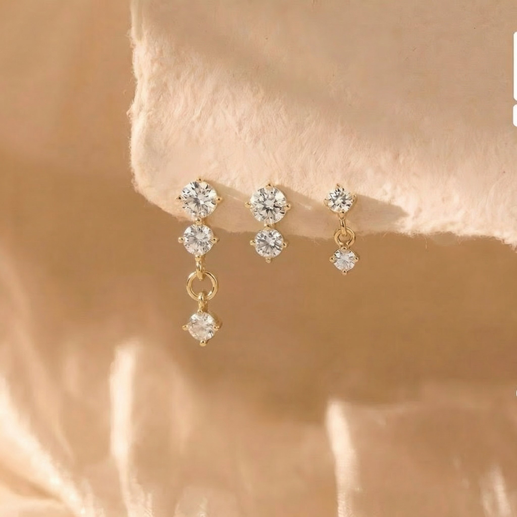 Gold Layered Stackable Stud Earrings