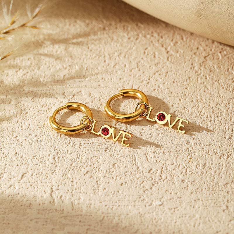 LOVE Zirconia Dangle Earrings