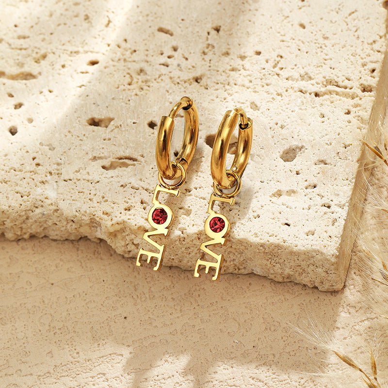 LOVE Zirconia Dangle Earrings
