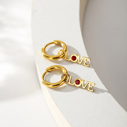 LOVE Zirconia Dangle Earrings