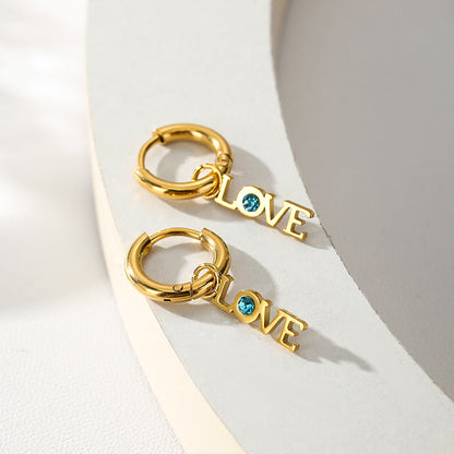 LOVE Zirconia Dangle Earrings