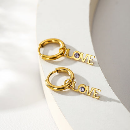 LOVE Zirconia Dangle Earrings