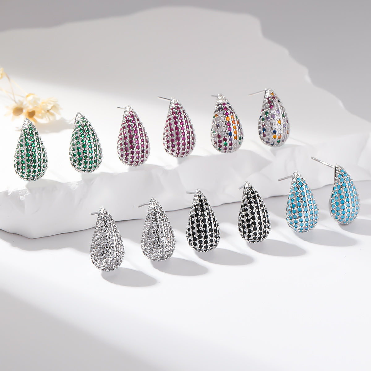 Colorful Gemstone Drop Earrings