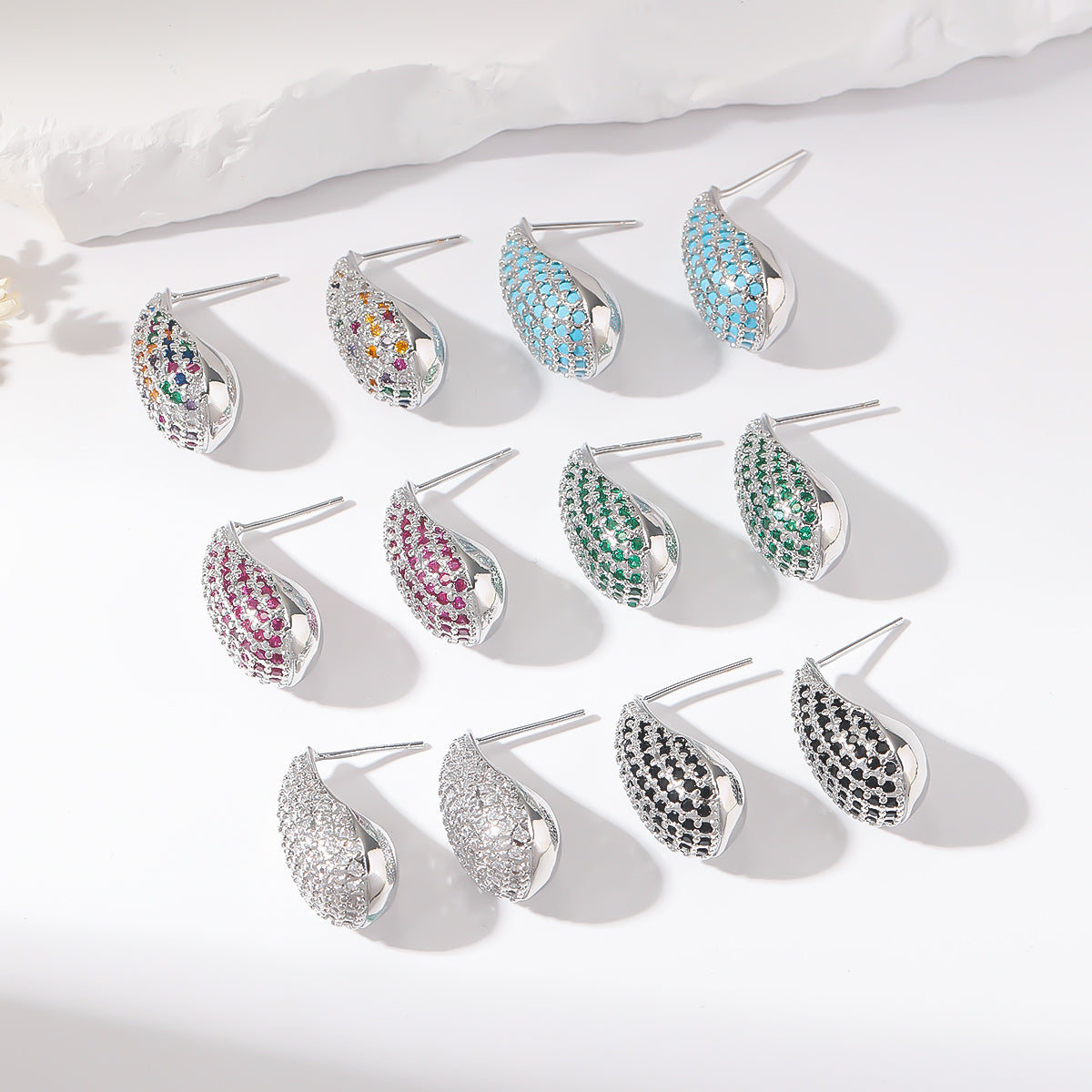 Colorful Gemstone Drop Earrings
