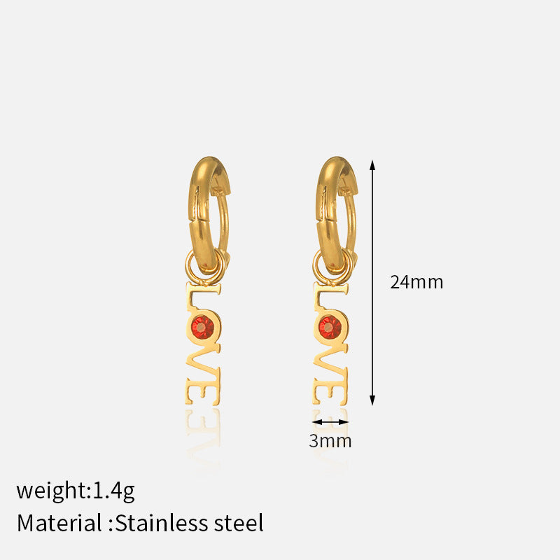 LOVE Zirconia Dangle Earrings