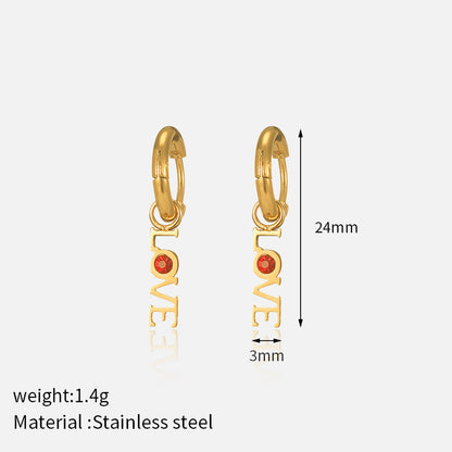 LOVE Zirconia Dangle Earrings