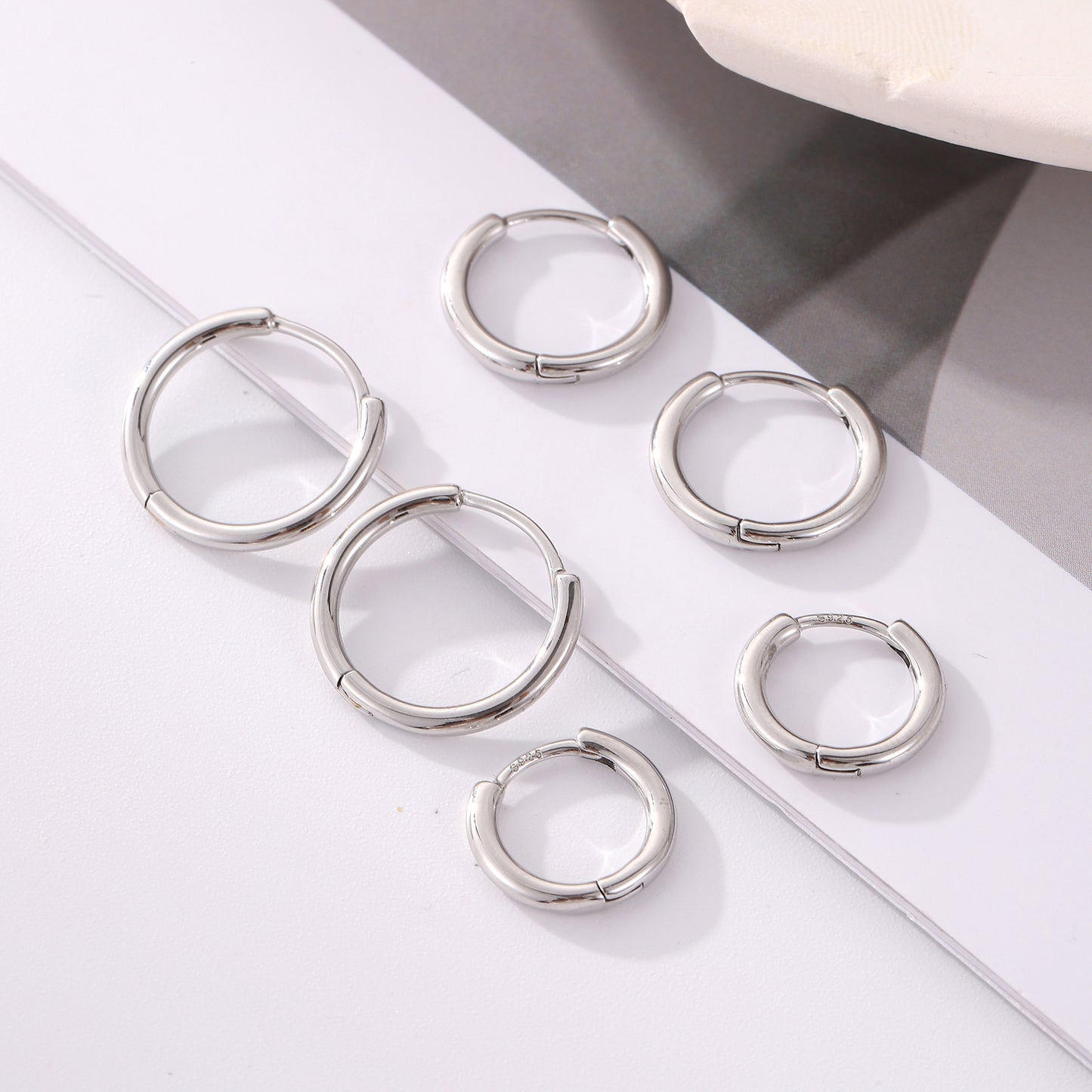 3-Pair 925 Silver Post Earrings Set