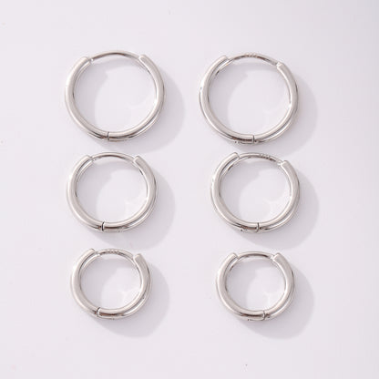 3-Pair 925 Silver Post Earrings Set