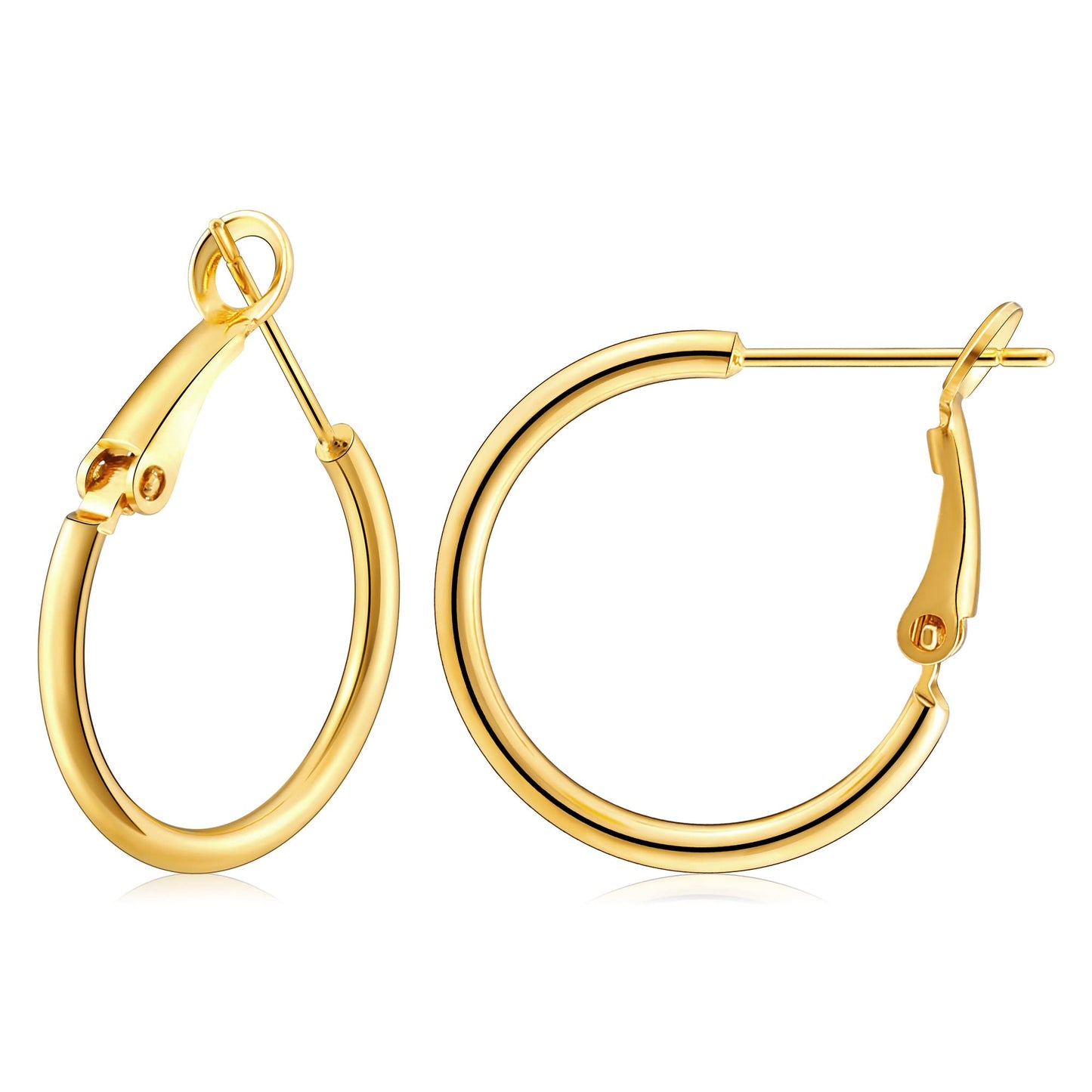 925 Sterling Silver Earrings Gold Ladies Hoops(40% off from 2 pairs)