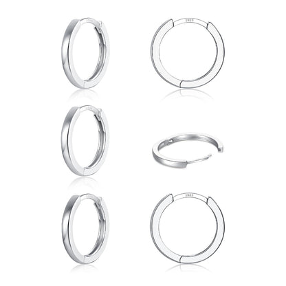 3-Pair 925 Silver Post Earrings Set