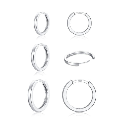 3-Pair 925 Silver Post Earrings Set