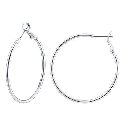 925 Sterling Silver Earrings Gold Ladies Hoops(40% off from 2 pairs)