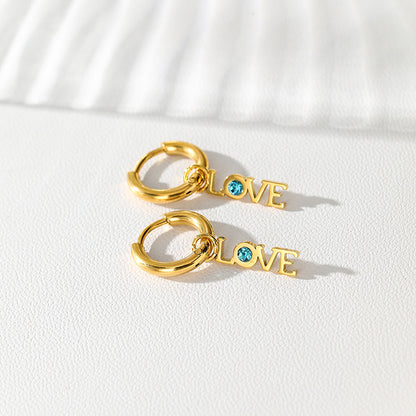 LOVE Zirconia Dangle Earrings