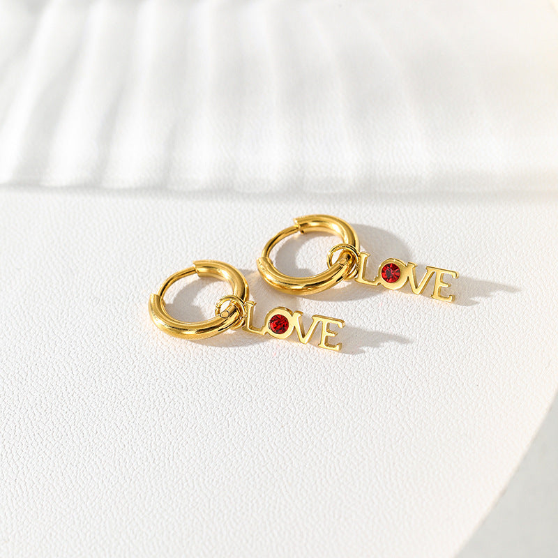 LOVE Zirconia Dangle Earrings