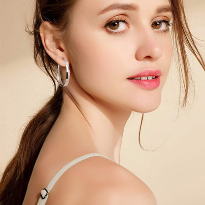 925 Silver Needles 5MM Wide Pop Button Earrings Silver 30/40/50/60/70 (5 Pairs)