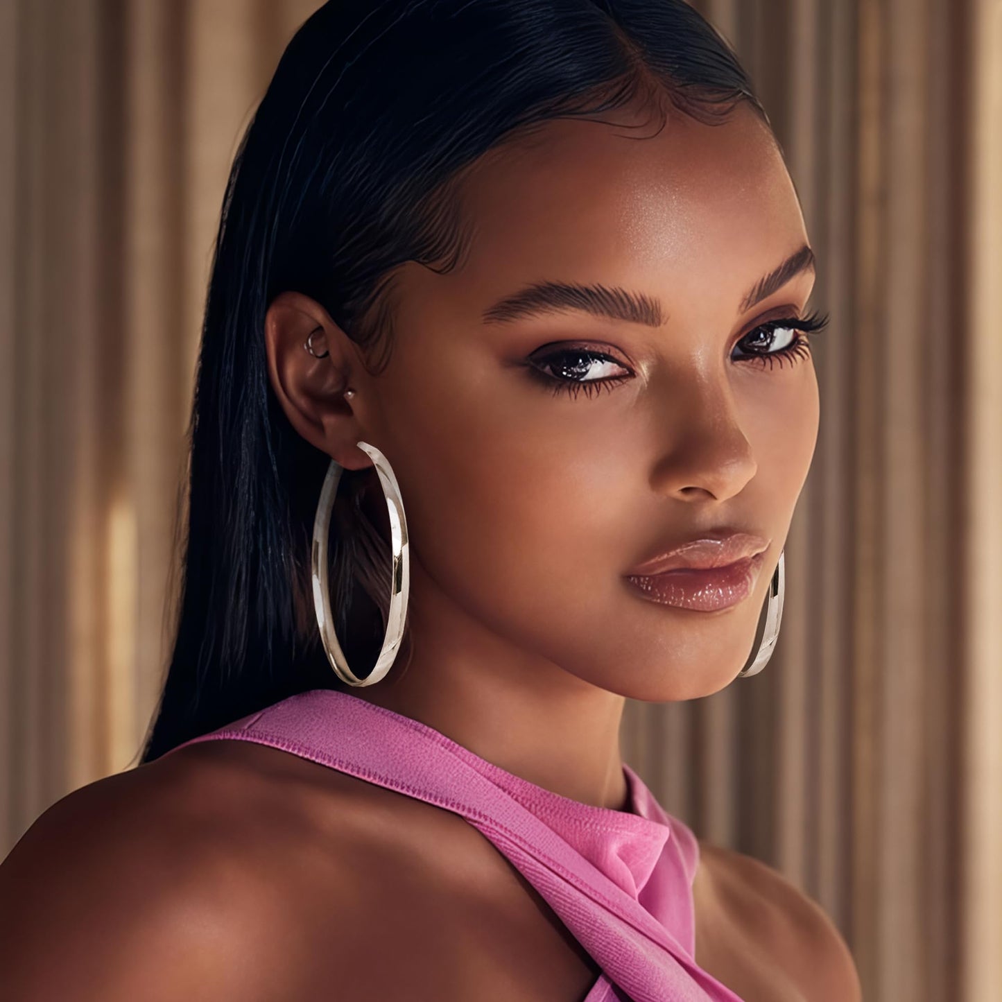 925 Silver Needles 5MM Wide Pop Button Earrings Silver 30/40/50/60/70 (5 Pairs)